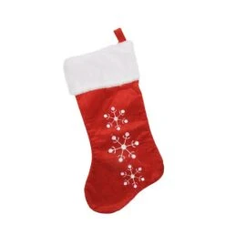 Northlight 19" Red Velvet Embroidered & Sequined Snowflake Christmas Stocking -Northlight Shop D046701S 12