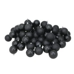 Northlight 60ct Jet Black Shatterproof 4-Finish Ball Ornaments 9 Northlight 60ct Jet Black Shatterproof 4-Finish Ball Ornaments -Northlight Shop D046839S 11