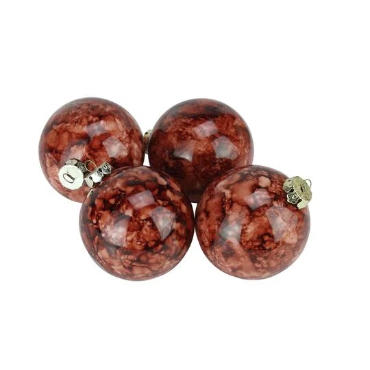Northlight 4ct Marbled Sienna Brown Shatterproof Ball Ornaments 5 Northlight 4ct Marbled Sienna Brown Shatterproof Ball Ornaments - Image 3