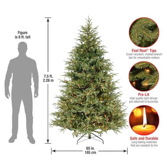 7.5 Ft. Pre-Lit Feel Real® Frasier Grande Full Artificial Christmas Tree, Clear Lights 9 7.5 Ft. Pre-Lit Feel Real® Frasier Grande Full Artificial Christmas Tree, Clear Lights - Image 7