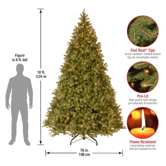 10 Ft. Pre-Lit Feel Real® Downswept Douglas Full Artificial Christmas Tree, Clear Lights 9 10 Ft. Pre-Lit Feel Real® Downswept Douglas Full Artificial Christmas Tree, Clear Lights - Image 7