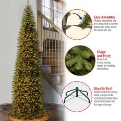 9 Ft. Pre-Lit Kingswood™ Fir Pencil Artificial Christmas Tree, Clear Lights -Northlight Shop D048092S 16
