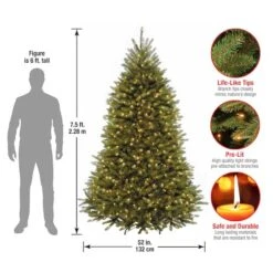 7.5ft. Pre-Lit PowerConnect™ Dunhill® Fir Tree Artificial Christmas Tree, Clear Lights 14 7.5ft. Pre-Lit PowerConnect™ Dunhill® Fir Tree Artificial Christmas Tree, Clear Lights -Northlight Shop D205052S 15
