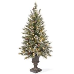 4ft. Pre-Lit Glittery Bristle® Entrance Tree With Clear Lights