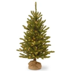 4ft. Pre-Lit Kensington Burlap Entry Tree With Clear Lights
