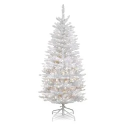 4.5ft. Pre-Lit Kingswood® White Fir Pencil Artificial Christmas Tree, Clear Lights