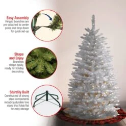 4.5ft. Pre-Lit Kingswood® White Fir Pencil Artificial Christmas Tree, Clear Lights 13 4.5ft. Pre-Lit Kingswood® White Fir Pencil Artificial Christmas Tree, Clear Lights -Northlight Shop D205089S 15