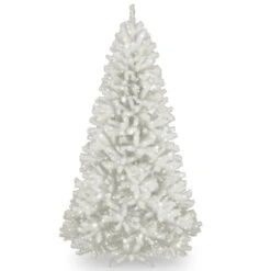 7ft. Pre-Lit North Valley® White Spruce Artificial Christmas Tree With Clear Lights -Northlight Shop D205107S 1 1
