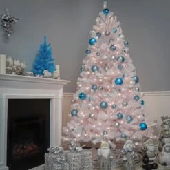 7ft. Pre-Lit North Valley® White Spruce Artificial Christmas Tree With Clear Lights -Northlight Shop D205107S 14