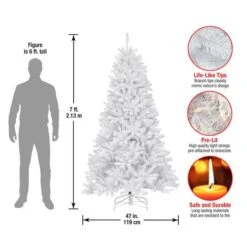 7ft. Pre-Lit North Valley® White Spruce Artificial Christmas Tree With Clear Lights -Northlight Shop D205107S 15