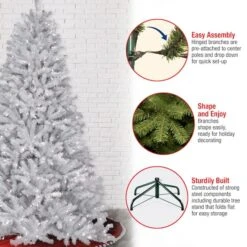 7ft. Pre-Lit North Valley® White Spruce Artificial Christmas Tree With Clear Lights -Northlight Shop D205107S 16