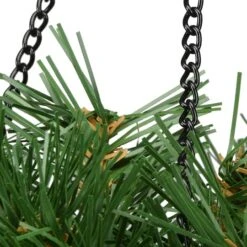 20" Tiffany Fir Hanging Basket With Warm White LED Battery Lights 13 20" Tiffany Fir Hanging Basket With Warm White LED Battery Lights -Northlight Shop D206545S 14