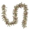 9' X 10" Pre-lit Dunhill® Fir Artificial Christmas Garland With Snow, Red Berries, Cones And 50 Clear Lights -Northlight Shop D206893S 1