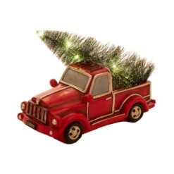 Glitzhome® LED Lighted Red Truck Christmas Table Décor -Northlight Shop D210696S 5