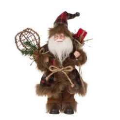 Glitzhome® 12" Standing Plaid Santa Figurine Table Top Decoration 9 Glitzhome® 12" Standing Plaid Santa Figurine Table Top Decoration -Northlight Shop D210710S 1 1