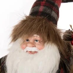Glitzhome® 12" Standing Plaid Santa Figurine Table Top Decoration 11 Glitzhome® 12" Standing Plaid Santa Figurine Table Top Decoration -Northlight Shop D210710S 5