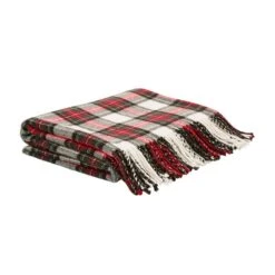 Glitzhome® Red Plaid Woven Throw -Northlight Shop D210752S 1 1