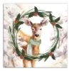 Seasonal Deer Wreath Canvas Wall Art -Northlight Shop D210764S 1