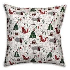 Christmas Woodland Creatures Throw Pillow 5 Christmas Woodland Creatures Throw Pillow -Northlight Shop D210807S 1 1