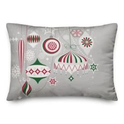 Designs Direct Stylish Christmas Ornaments 14x20 Throw Pillow