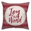 Designs Direct Joy To The World 18x18 Throw Pillow, Red & White -Northlight Shop D210853S 1