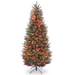 7.5ft. Pre-Lit Natural Fraser Fir Artificial Christmas Tree, Multicolor Lights -Northlight Shop D228389S 1 1
