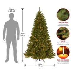 6.5ft. Pre-Lit North Valley® Spruce Artificial Christmas Tree, Clear Lights -Northlight Shop D228397S 16