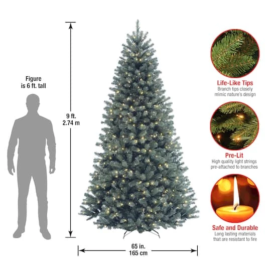 9ft. Pre-Lit North Valley® Blue Spruce Artificial Christmas Tree, Clear Lights 9 9ft. Pre-Lit North Valley® Blue Spruce Artificial Christmas Tree, Clear Lights - Image 7