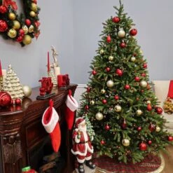 6.5ft. Pre-Lit Feel Real® Jersey Fraser Fir Artificial Christmas Tree, Multicolor Lights -Northlight Shop D228474S 14