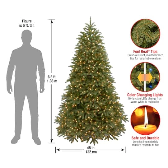 6.5ft. Pre-Lit Jersey Fraser Fir Artificial Christmas Tree, Dual Color® LED Lights 8 6.5ft. Pre-Lit Jersey Fraser Fir Artificial Christmas Tree, Dual Color® LED Lights - Image 6