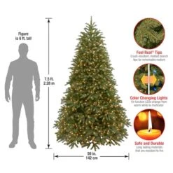 7.5ft. Pre-Lit Jersey Fraser Fir Artificial Christmas Tree, Dual Color® LED Lights 14 7.5ft. Pre-Lit Jersey Fraser Fir Artificial Christmas Tree, Dual Color® LED Lights -Northlight Shop D228480S 15