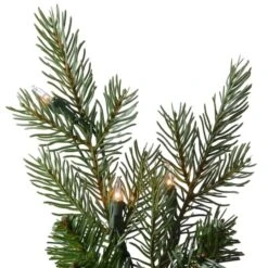 7.5ft. Pre-Lit Feel-Real® Nordic Spruce® Slim Artificial Christmas Tree, Clear Lights -Northlight Shop D228512S 14