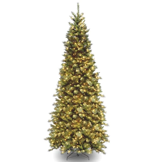 9ft. Pre-Lit Tiffany Fir Slim Tree, Clear Lights 4 9ft. Pre-Lit Tiffany Fir Slim Tree, Clear Lights - Image 2