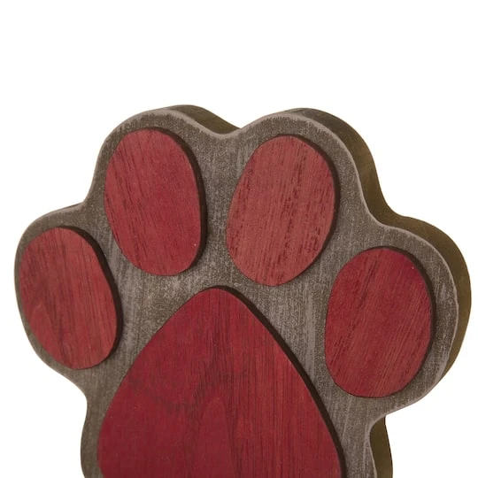 Glitzhome® 6.3" Red & Brown Paw Stocking Holder 7 Glitzhome® 6.3" Red & Brown Paw Stocking Holder - Image 5
