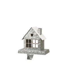 Glitzhome® 6" Galvanized House Stocking Holder 10 Glitzhome® 6" Galvanized House Stocking Holder -Northlight Shop D231677S 1 1