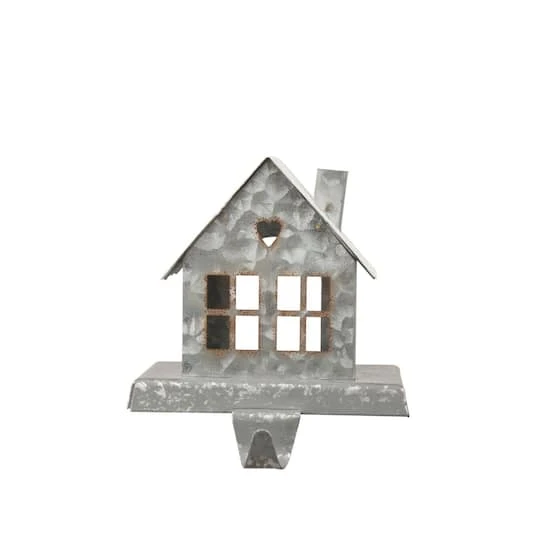 Glitzhome® 6" Galvanized House Stocking Holder 7 Glitzhome® 6" Galvanized House Stocking Holder - Image 5