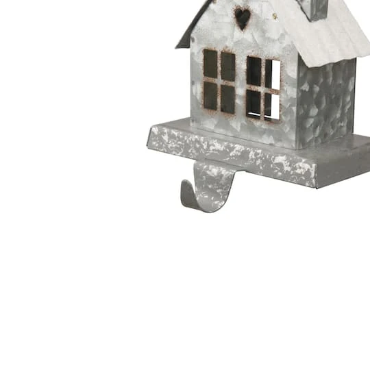 Glitzhome® 6" Galvanized House Stocking Holder 9 Glitzhome® 6" Galvanized House Stocking Holder - Image 7