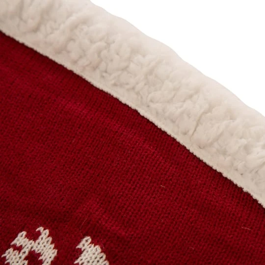 Glitzhome® Knitted Christmas Snowflake Stocking & Tree Skirt Set 8 Glitzhome® Knitted Christmas Snowflake Stocking & Tree Skirt Set - Image 6