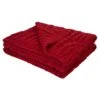Glitzhome® Knitted Polyester Red Throw Blanket 1 Glitzhome® Knitted Polyester Red Throw Blanket -Northlight Shop D231925S 1