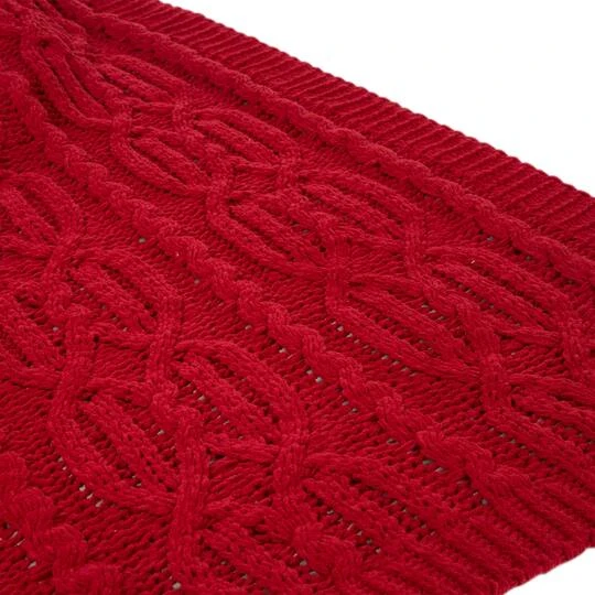 Glitzhome® Knitted Polyester Red Throw Blanket 9 Glitzhome® Knitted Polyester Red Throw Blanket - Image 7