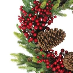 Northlight 22" Red Berry & Pinecone Wreath -Northlight Shop D237019S 13