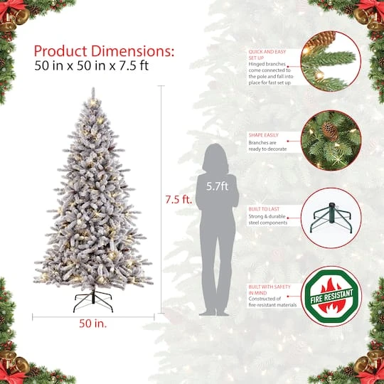 7.5ft. Pre-Lit Bennington Fir Artificial Christmas Tree, Clear Lights 8 7.5ft. Pre-Lit Bennington Fir Artificial Christmas Tree, Clear Lights - Image 6