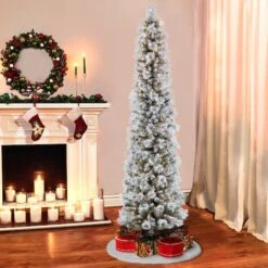 6.5ft. Pre-Lit Portland Pine Artificial Christmas Tree, Clear Lights -Northlight Shop D248298S 21