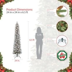 6.5ft. Pre-Lit Portland Pine Artificial Christmas Tree, Clear Lights -Northlight Shop D248298S 8
