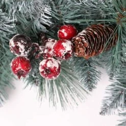 9ft. Sterling Pine Artificial Garland With Pinecones & Red Berries -Northlight Shop D248327S 3