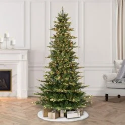 7.5ft. Pre-Lit Slim Aspen Fir Artificial Christmas Tree, Clear Lights 22 7.5ft. Pre-Lit Slim Aspen Fir Artificial Christmas Tree, Clear Lights -Northlight Shop D248380S 26