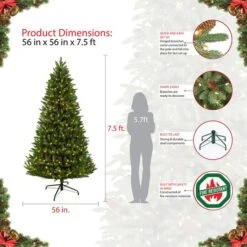 7.5ft. Pre-Lit Glacier Fir Artificial Christmas Tree, Clear Lights 15 7.5ft. Pre-Lit Glacier Fir Artificial Christmas Tree, Clear Lights -Northlight Shop D248428S 8