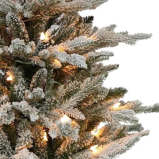 4.5ft. Pre-Lit Flocked Arctic Fir Artificial Christmas Tree, Clear Lights 6 4.5ft. Pre-Lit Flocked Arctic Fir Artificial Christmas Tree, Clear Lights - Image 4