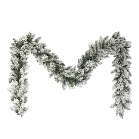 9ft. Flocked Spruce Garland 3 9ft. Flocked Spruce Garland
