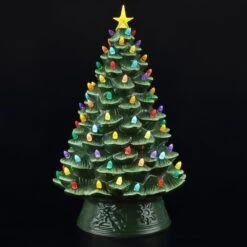 18" Green Lit Nostalgic Christmas Tree 11 18" Green Lit Nostalgic Christmas Tree -Northlight Shop D250239S 3